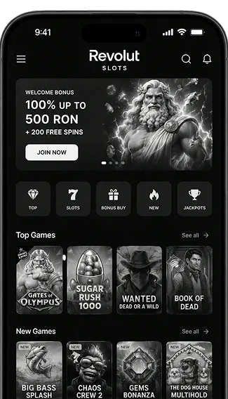 Revolut Slots app op een smartphone